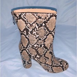 Snake Print Block Booties : 9 (us)